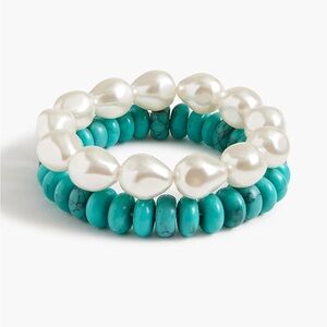 J. Crew Pearl and Beaded Bracelet Set NWT